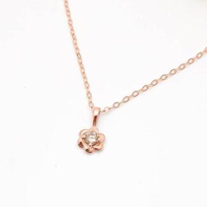 14k 꼬냑다이아 꽃 목걸이 OPPKN060
