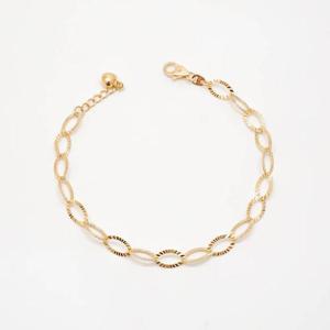 14k 컷팅 타원형 체인 팔찌 OPPEB3132