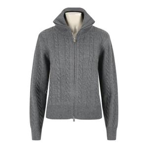 [리빌모아]여자 꽈배기 반목 집업 모달 니트 SGW-KN-Q054-차콜