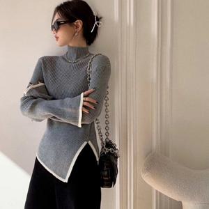 [리빌모아]여자 루즈핏 언발 하프넥 골지 니트 JSW-KNA-SP0000CT