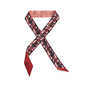 롱샴 그래픽 프린트 실크 쁘띠 스카프 51010SOI RED