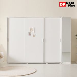 데코파인 그란 슬라이딩 2800 Z세트 옷장 거울선반장 안방 신혼
