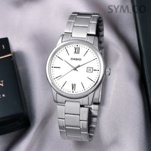 카시오 MTP-V002D-7B3 클래식 라운드 아날로그 정장 남자 메탈