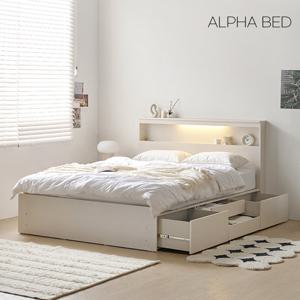 알파침대 이브 LED 2단 수납침대 Q+애쉬드 필로우탑 독립스프링
