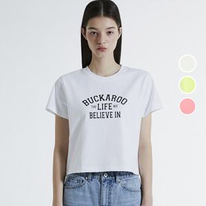 [버커루]여성 코튼 크롭 로고 반팔 티셔츠 B242TS600P