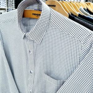 [레노마셔츠]슬림핏 /부드러운 면100/미니 체크/긴소매 셔츠 RMS