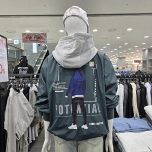 [써드케이](남녀공용)후드탈착 항공점퍼 MO1JU016-그린045_CJ