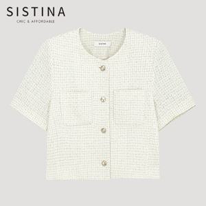 [SISTINA] 인기 트위드 라운드넥 자켓_AWWJKP21710_CR