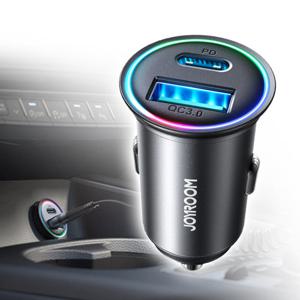 에어그립 조이룸 풀메탈 미니 차량용 초고속 2포트 시거잭 충전기 60W USB C타입