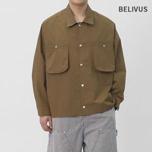 빌리버스 남성 바람막이 셔츠 롱슬리브 포켓 남방 BNE053