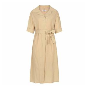 [레코브](레코브) 벨티드 투버튼 카라 반팔 원피스(LK21C6OP008B