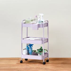 [모던하우스] ON 나사없이 쉽게 조립하는 3단 메탈트롤리 바스켓세트 라벤더