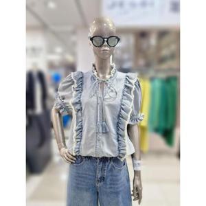 제시뉴욕 세이브존04 프릴 데님 블라우스 AEM5DB5320DB