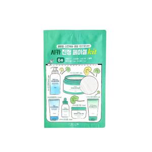 시카 진정 페이셜 키트 6종 시카패드 클렌징패드 토너패드 젤클렌저 수분앰플 수분크림 썬크림이 한번에 여행세트 선블록 기초화장품 세트 쿨링 진정 민감피부