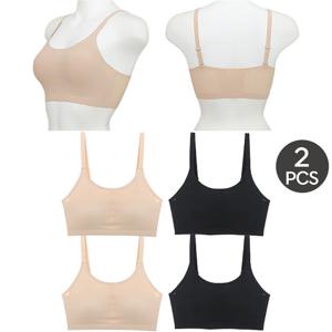 제임스딘 심리스브라 브래지어탑 탑브라 끈 무봉제 노와이어 메쉬 후크없는 여름 브라자 2장