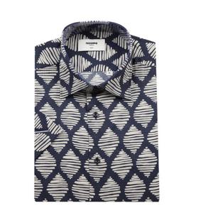 [레노마(셔츠)][롯데 청량리점]네추럴 다이아몬드 프린트 반소매 슬림핏셔츠 RPUSL1374NY