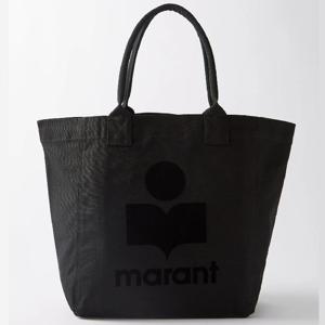 25 FW 이자벨 마랑 Yenky 옌키 플록 로고 캔버스 토트백 블랙 PM0020 00M006M