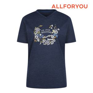 [올포유] 여성 프린팅 브이넥 반팔 티셔츠 ALQTN3211-915