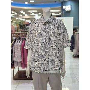 포라리 세이브존05 시티트립 아트 프린트 반팔 블라우스 SB25081