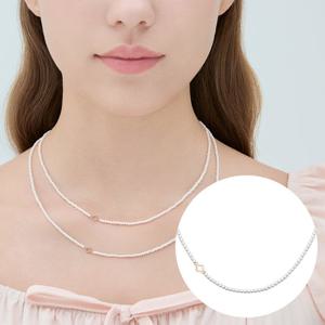 [제이에스티나] CLOVIA 14K 크리스탈 진주 비드목걸이 2mm (JJCLNI5B6201R4420)