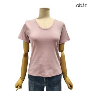 [에이비에프지]백 디테일 포인트 U넥 반팔 면 티셔츠 APZ2HK40F
