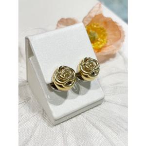 미니골드 [14K골드침실버] 로즈 볼륨 링귀걸이 MEM22003