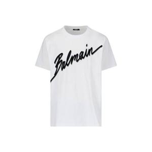 Balmain 로고 디테일 크루넥 티셔츠 EH1EG010BC86 GAB TP934395292
