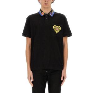 Versace 진스 꾸뛰르 하트 쿠튀르 반팔 폴로 셔츠 76GAGT11CJ01T 899 TP942757757