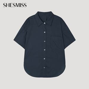 [쉬즈미스] 코튼 스트라이프 오픈 카라 셔츠_SWWSTP22230_NA