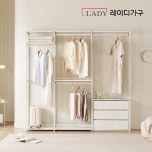 레이디가구 에어랙 철제 드레스룸 시스템옷장 2200 서랍형