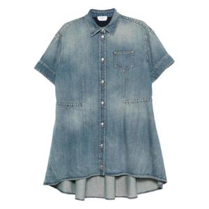 25 FW Alexander McQueen 반소매 데님 드레스 826757QMADH TP440142327