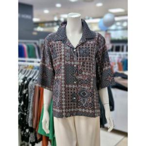 화이트호스 세이브존05 큰 사이즈 나염 오픈 블라우스 A252221