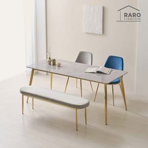 라로퍼니처 애디 1800 포세린 양면 세라믹 6인 식탁 세트 (식탁+의자2+벤치1)