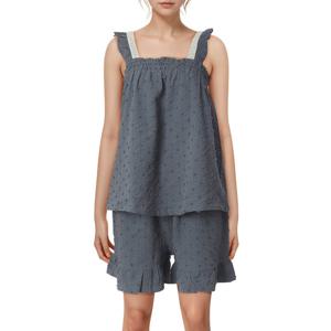 [바바라(언더웨어)]나시 플로킹 3부 여성 레이스 잠옷 AWP4600S