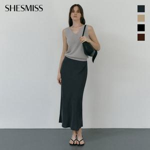 [쉬즈미스] 뒷 밴딩 H라인 롱 스커트_SWWSKP22070