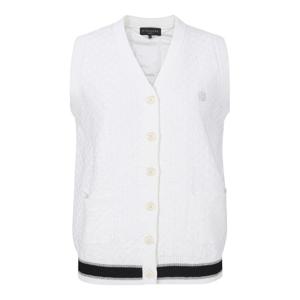 [세인트앤드류스]여성 체크 조직감 배색라인 니트 베스트 (821E1SWA81WH)