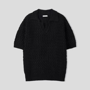 [리빌모아]남자 네트 스카시 오픈넥 반팔 니트티 AS-KNH-Q004