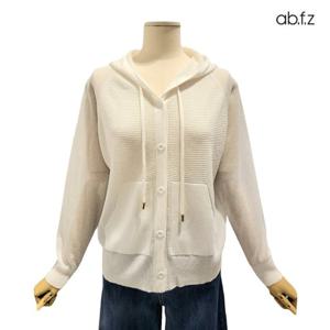 [에이비에프지]짜임 포인트 써머 긴팔 후드 니트 가디건 APZ2QY35E