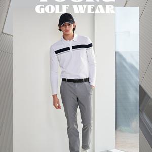 [엘르골프]남성  간절기 투톤 조직감 와끼밴드일반핏 바지6K1160