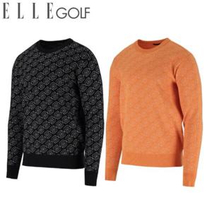 [엘르골프]남성 간절기 전판패턴 라운드 스웨터 6J13302_DJ