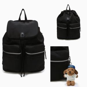 [헤지스] 블랙 나일론 투웨이 백팩L(퍼피참SET) HIBA5FH04BK