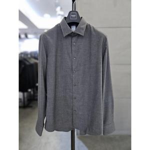 바쏘옴므 세이브존03 바쏘옴므 남자 셔츠 차콜 캐주얼 긴팔 무지 남방 WSAGZ3TD29A