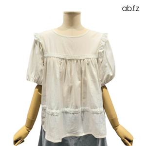 [에이비에프지]라운드넥 큐티 반팔 면 블라우스APZ2ZB37F