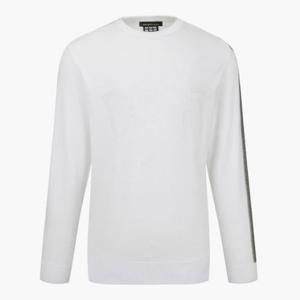 데상트골프티셔츠 GQC DP32MFKP82-BWTG 남성 라운드넥 긴팔 스웨터 / Bright White