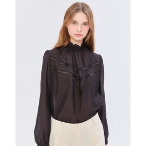 질스튜어트 뉴욕 여성 25SS 시즌오프 블랙 레이스 블라우스 JSBL5B200BK