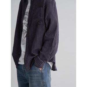 (265964AY1S) [에잇세컨즈] 깅엄 체크 셔츠  바이올렛