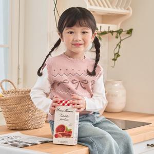 [치크(키즈)]리본 페어아일 스웨터 풀오버 CKKA24W3G