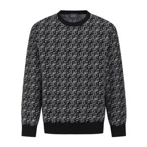 [파리게이츠] (511E3SR203)남성 로고 패턴 자카드 니트