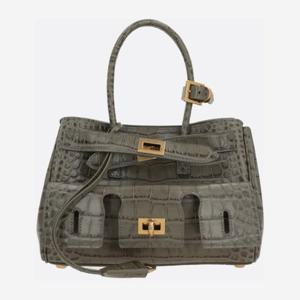 발렌시아가 크로커다일 엠보스드 턴락 핸드백 835732 2AB0X3258