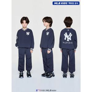 [MLB키즈US] (7AS2B1156-50NYD) 스트릿 베이직 쿠퍼스 로고 우븐 맨투맨세트 아동세트 키즈세트